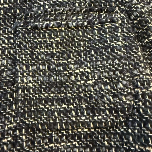 Theory New Blue & White Tweed Cropped Collarless Jacket Size 10 - Picture 10 of 13